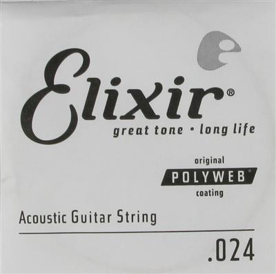 Elixir E13124 80/20 Poly .024 Single String