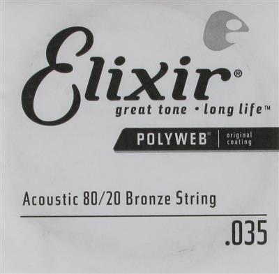 Elixir E13135 80/20 Poly .035 Single String