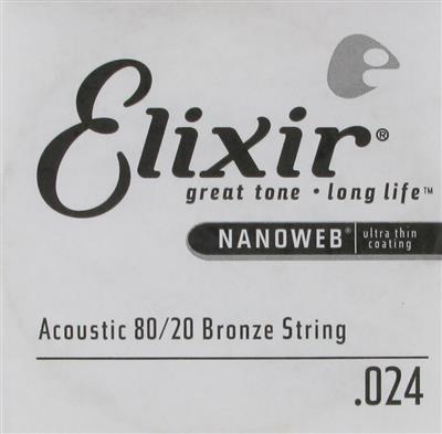 Elixir E15124  80/20 Nano .024 Single String