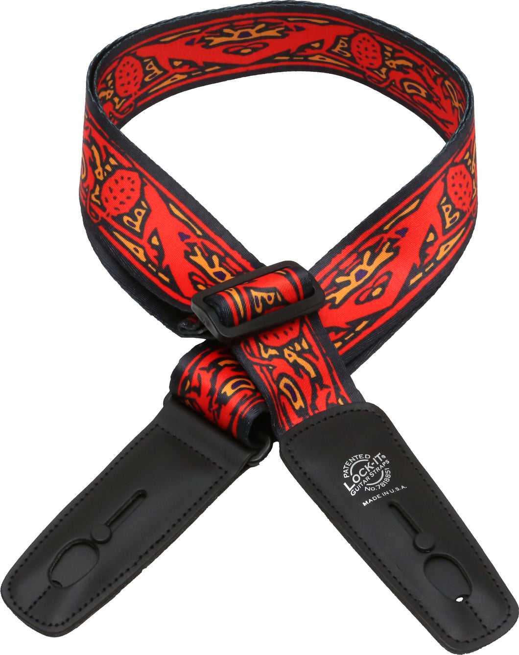Lock-It 2 Inch Bob Masse Series Strap - Red Thistles