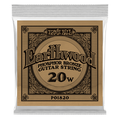 Ernie Ball Earthwood .020 Phosphor Bronze Acoustic Single