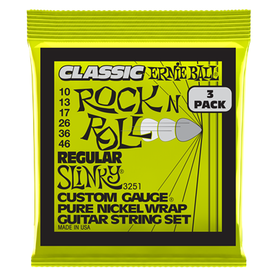 Ernie Ball Regular Slinky Classic Rock and Roll 10-46 (3 Set Pack)