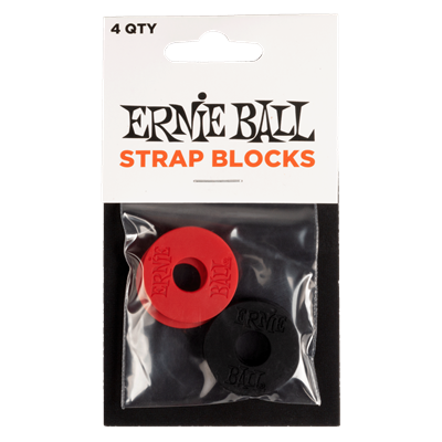 Ernie Ball Strap Blocks 4 Pack Black & Red