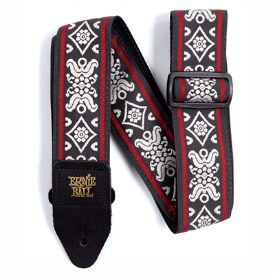 Ernie Ball Strap Jacquard Blackjack Red