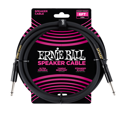 Ernie Ball 6Ft Straight-Straight Speaker Cable Black