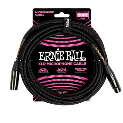 Ernie Ball 20Ft Braided Xlr Microphone Cable Black