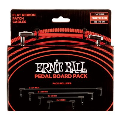 Ernie Ball Flat Ribbon Patch Cables Red Multi-Pack