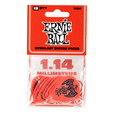 Ernie Ball Everlast Picks 12-Pack Red 1.14Mm