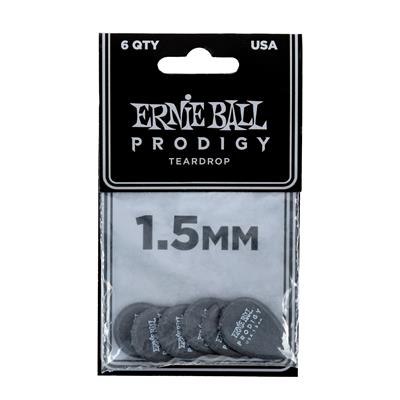 Ernie Ball Prodigy Picks 6-Pack 1.5Mm Black Teardrop