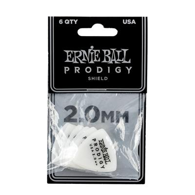 Ernie Ball Prodigy Picks 6-Pack 2.0Mm White Shield