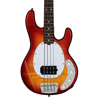 SBMM Stingray 4 Flame Maple Heritage Cherry Burst Rn